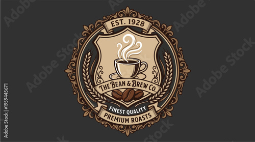 Vintage Coffee Company Logo Design.