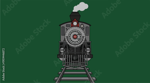 Vintage Steam Locomotive Train Engine 1.