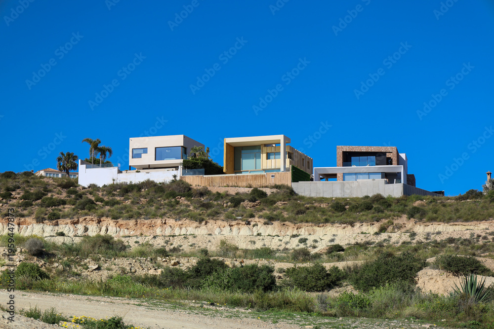Fototapeta premium Modern architecture houses in Bolnuevo town, Murcia