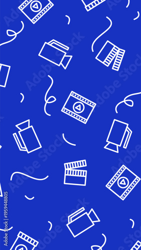 Seamless Video or Cinema Icon Pattern Background