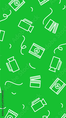 Seamless Video or Cinema Icon Pattern Background