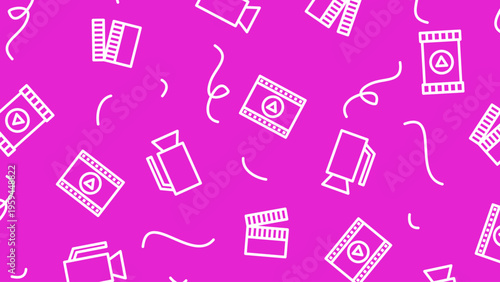 Seamless Video or Cinema Icon Pattern Background