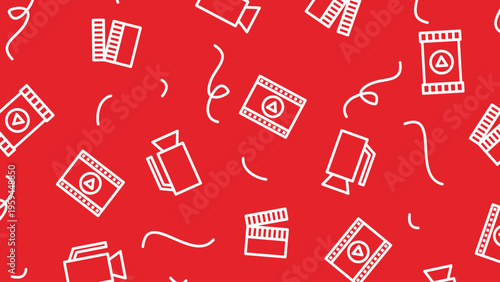 Seamless Video or Cinema Icon Pattern Background