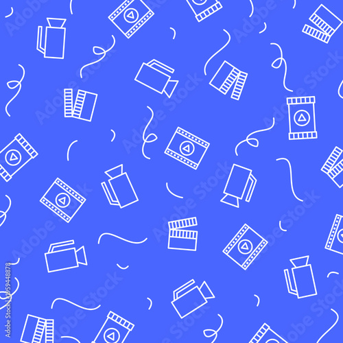 Seamless Video or Cinema Icon Pattern Background