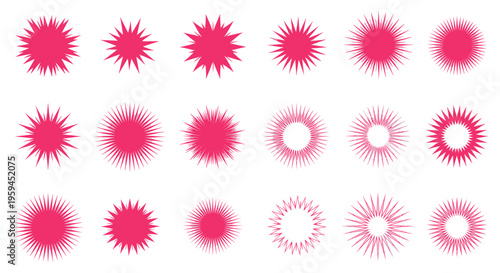 Pink Starbursts Collection: Bursting Graphic Elements