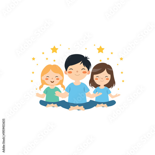 kids yoga style vector