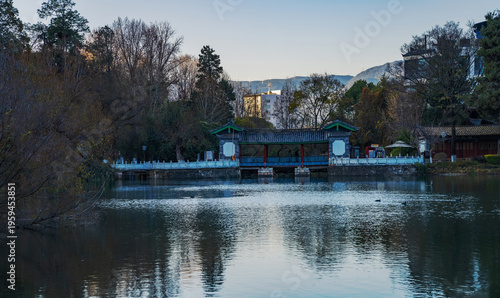 The ancient architecture and natural beauty of Heilongtan Park in Lijiang City, Yunnan Province, China on January 12, 2026