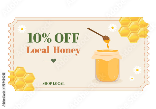 Honey Discount Coupon Card Template