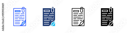 Assignment Multi Style Icon Set Vector 