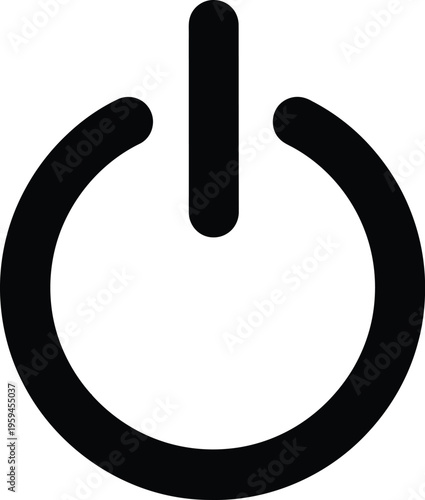 Obraz na plátne A minimalist black power symbol icon representing start or stop functions on ele