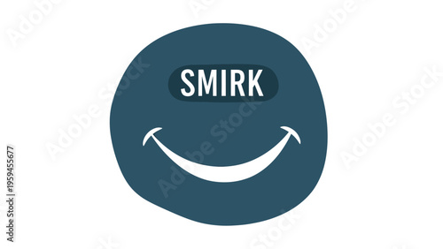 A stylized smiling face with the word "SMIRK" above