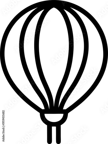 ballon line art vector icon black and white, white background