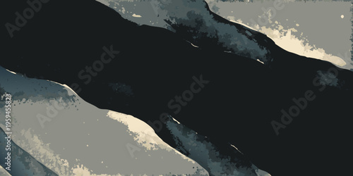 Abstract watercolor painting with dark and light gray tones