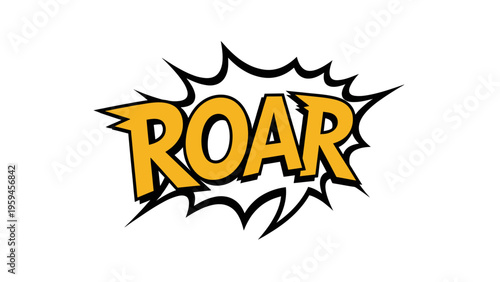 Comic book style graphic features the word 