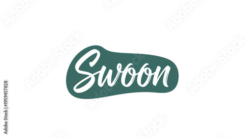 Vászonkép A logo design features the word Swoon in white script atop a teal rounded shap