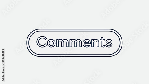 A clean "Comments" button in a rounded rectangle on a light gray background