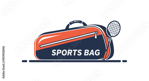 Modern Sports Bag with Racquet Attached Ready for Athletic Activity and Travel Arrangements for Fitness Enthusiasts