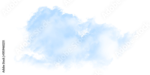 Atmospheric blue fluffy cloud isolated on black background for nature design weather storm element sky photography asset