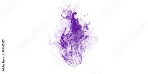 Schilderij op canvas Ethereal purple fire burning against dark black background violet flames mystica