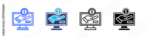 Sponsored Multi Style Icon Set Vector 
