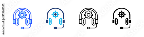 Customer Service Multi Style Icon Set Vector 