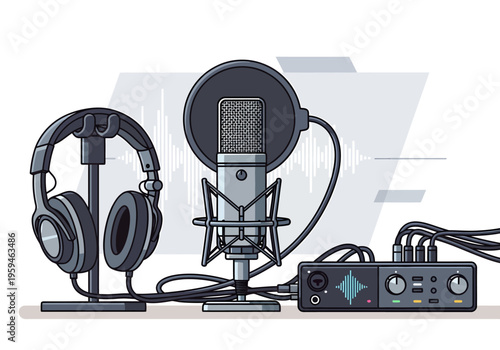 Professional studio recording equipment setup.