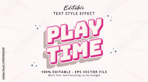 Play Time style effect, editable text effect