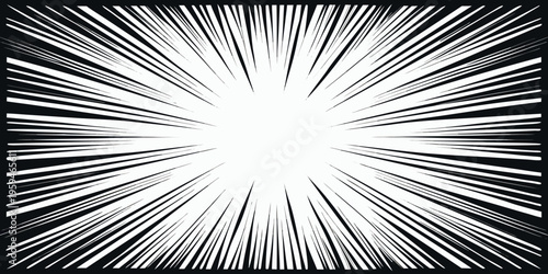 Dynamic burst of radiating lines emanating from a central white point