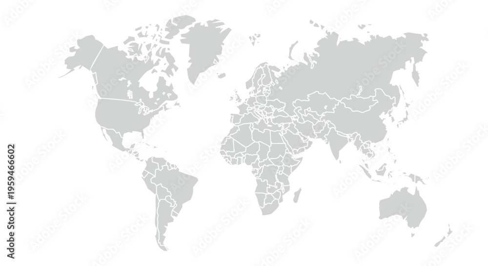 Obraz premium World map Grayscale. World Map Vector. World map template with continents. On a white background.