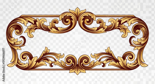 Ornate golden frame with elaborate scrolling acanthus leaf designs