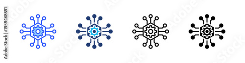 Technology Multi Style Icon Set Vector 