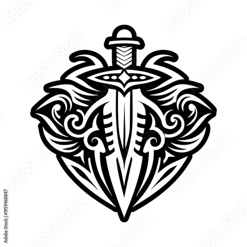 An icon of dagger tattoo in solid style