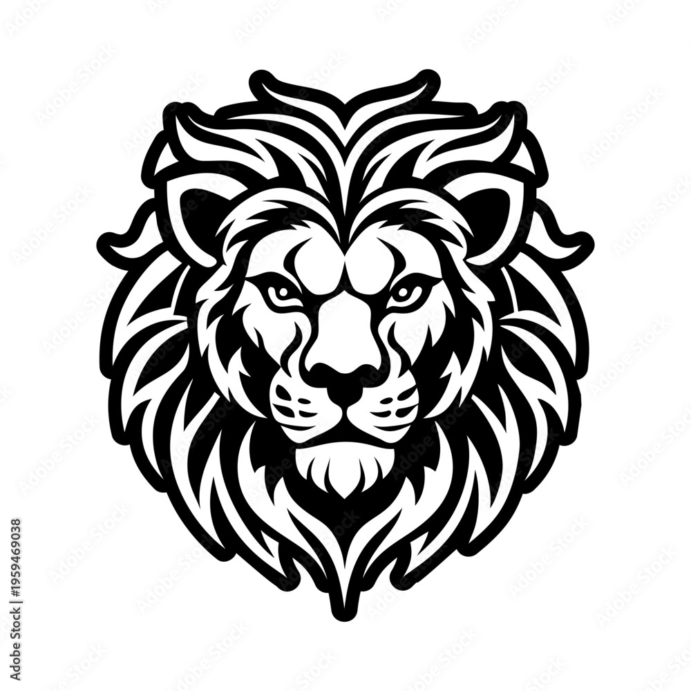 Obraz premium Lion tattoo icon designed in solid style