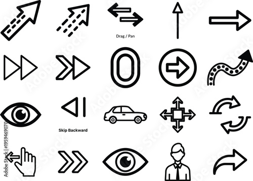 A collection of black and white line drawings of flowers and plants