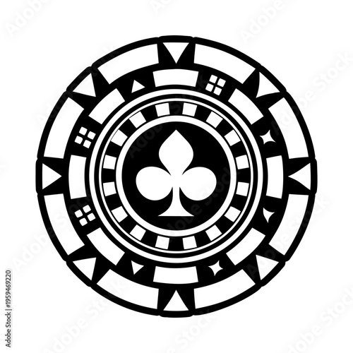 A solid style icon of poker chip