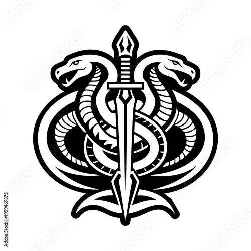 Snake dagger icon in glyph style