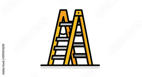 Yellow A Frame Step Ladder.