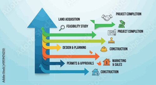 Construction Project Timeline Flowchart Diagram.