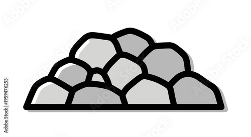 Pile of stones and rocks.