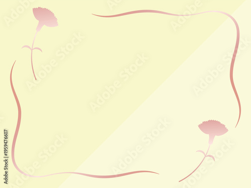 高級感のあるカーネーションの背景　クリーム＆ピンクゴールド