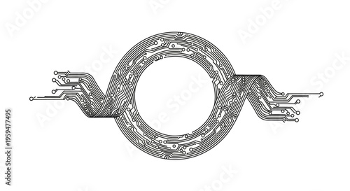Abstract digital circuit forming a torus with branching pathways