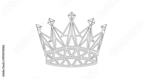 A geometric crown design with sharp lines and triangular facets