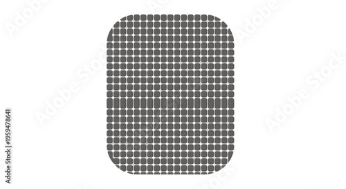 A dark gray rounded rectangular shape filled with a grid of small, tightly packed, rounded rectangular cells