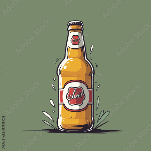 Beer bottle vector image