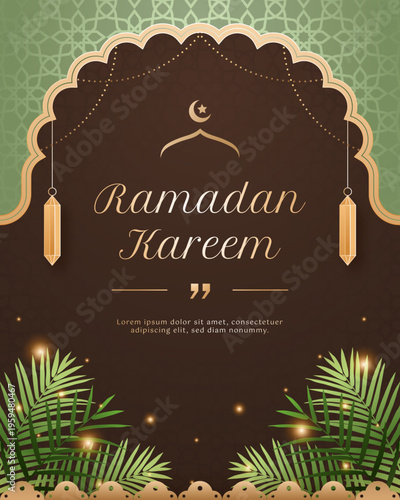 Ramadan Kareem Green Chocolate Islamic Background