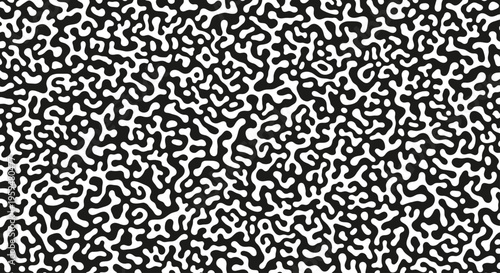 Black and white abstract pattern of organic, interconnected shapes