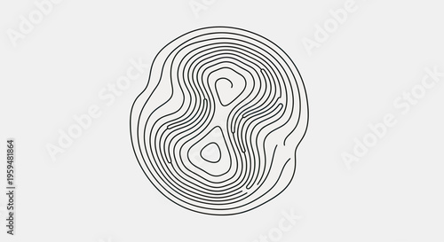 Abstract topographic map-like design with organic, swirling contours on a light background