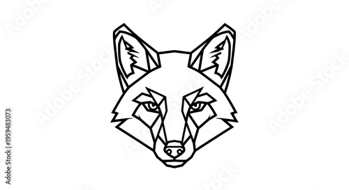Geometric fox head icon with sharp lines and angular features