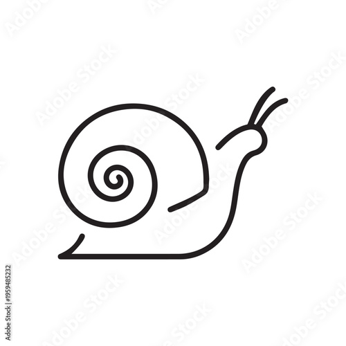 Snail Line Icon. Slug in Shell Crawl Linear Pictogram. Helix Slow Icon. Cute Escargot Moving. Slimy Eatable Spiral Mollusk. Wildlife Symbol. Editable Stroke. Isolated Vector Illustration