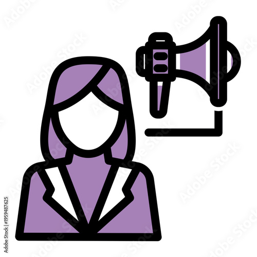 Digital Content Creator Marketing icon from the Digital Business icon collection (Glyph Color Lineal Style)